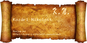 Kozári Nikolett névjegykártya