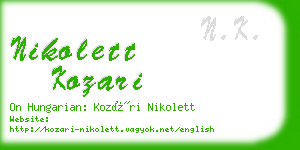 nikolett kozari business card